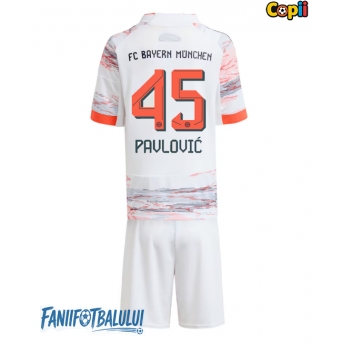 Bayern Munich Aleksandar Pavlovic #45 Echipament de Fotbal Replică 2025-26 Copii Deplasare (+ Șorturi)